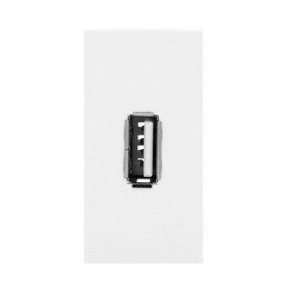 Elektromateriāli // Mēbeļu elektriskie slēdži un rozetes, USB rozetes // NOEN USB data, gniazdo modułowe 22,5x45mm USB data 2.0, piny, białe