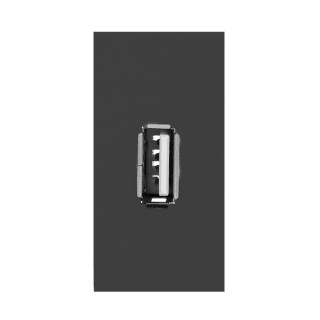 Sähköiset materiaalit // Huonekalujen sähkökytkimet ja pistorasiat, USB-pistorasiat // NOEN USB data, gniazdo modułowe 22,5x45mm USB data 2.0, piny, czarne