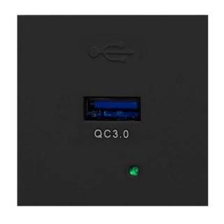 Elektromateriāli // Mēbeļu elektriskie slēdži un rozetes, USB rozetes // NOEN USBQ, port modułowy 45x45mm z ładowarką USB quick charge 3A/5V; 2A/9V; 1,5A/12V, czarny