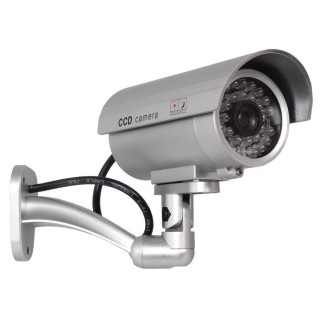Videonovērošanas kameru sistēmas // Kameru aksesuārs // Atrapa kamery tubowej, diody IR LED, srebrna, IR9000S
