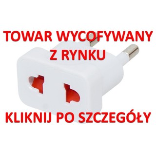 Sähköiset materiaalit // Sähkön laajennukset // 1052# Wtyk sieciowy wtyk pl/gniazdo usa mini biały