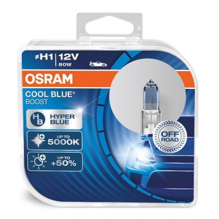 LED valgustus // Light bulbs for CARS // Żarówka halogenowa osram h1 12v 80w p14,5s cool blue boost 5500k / 2 szt.