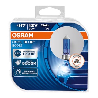 Apgaismojums LED // Auto spuldzes // Żarówka halogenowa osram h7 12v 80w px26d cool blue boost 5500k/ 2 szt.