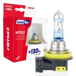 LED Lighting // Light bulbs for CARS // Żarówki halogenowe h11 12v 55w lumitec limited +130% duo amio-02105