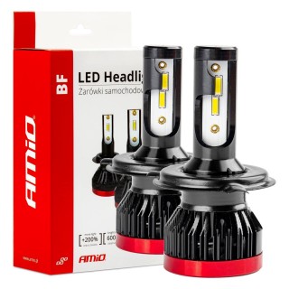 LED-valaistus // Light bulbs for CARS // Żarówki samochodowe led seria bf h4/h19 6000k canbus amio-02241