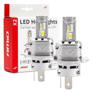 LED valgustus // Light bulbs for CARS // Żarówki samochodowe led seria x2 h4/h19 6500k canbus amio-02972