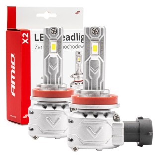 LED-valaistus // Light bulbs for CARS // Żarówki samochodowe led seria x2 h8 h9 h11 h16 6500k canbus amio-02974