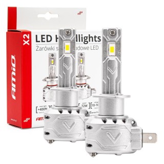 Apgaismojums LED // Auto spuldzes // Żarówki samochodowe led seria x2 h1 6500k canbus amio-02970