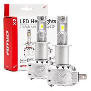 LED-valaistus // Light bulbs for CARS // Żarówki samochodowe led seria x2 h3 6500k canbus amio-02971