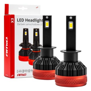 LED-valaistus // Light bulbs for CARS // Żarówki samochodowe led seria x3 h1 6500k canbus amio-02977