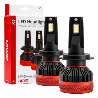 LED valgustus // Light bulbs for CARS // Żarówki samochodowe led seria x3 h7 h18 6500k canbus amio-02980