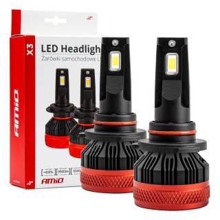 LED valgustus // Light bulbs for CARS // Żarówki samochodowe led seria x3 hb3 9005/hir1 9011/h10 6500k canbus amio-02982