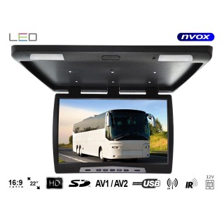 Auto- ja mootorrattatooted, elektroonika, navigatsioon, CB raadio // Autoraadio ja helisüsteem, autosisesed monitorid // Monitor podwieszany podsufitowy LCD 22cali cale LED USB SD IR FM 12V 24V... (NVOX RF 2289U BL 24