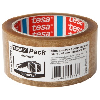 Packing materials // Tapes for packaging // Taśma pakowa solvent 66m:48mm, przezroczysta