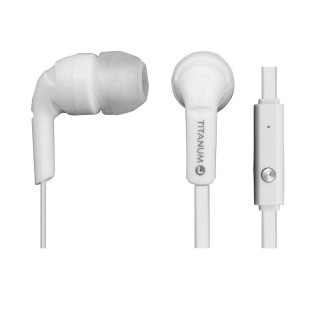 Austiņas // Headphones => In-Ear // TH109W Słuchawki douszne z mikrofonem białe Titanum