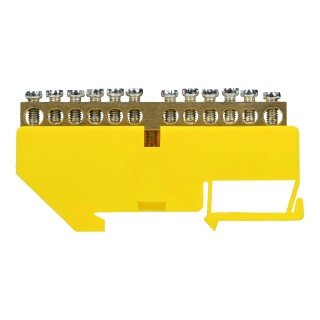 Spailes, terminālu un kontaktu bloki un aksesuāri // Wago Spailes un Terminālbloki // Listwa zaciskowa PE, na szynę TH35, 12 przewodów, żółta
