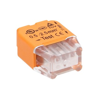Elektromateriāli // Wago Spailes un Terminālbloki // Złączka instalacyjna wciskana 2-przewodowa; na drut 0,75-2,5mm?; IEC 300V/24A; 10 szt.