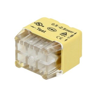 Terminals, distributor and contact blocks and accessories // Wago Connectors and Terminal Blocks // Złączka instalacyjna wciskana 6-przewodowa; dwurzędowa; na drut 0,75-2,5mm?; IEC 300V/24A; 10 szt.