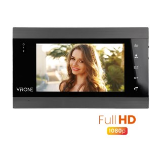 VIDEO-OVIPUHELIN  | Door Bels // VIDEO-OVIPUHELIN HD // Kolorowy wideo monitor 7" (czarny) z darmową aplikacją na telefon