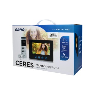 Doorpfones | Door Bels // Video doorphones HD // Wideo monitor bezsłuchawkowy, kolorowy, LCD 7", do zestawu z serii CERES, otwieranie bramy, czarny