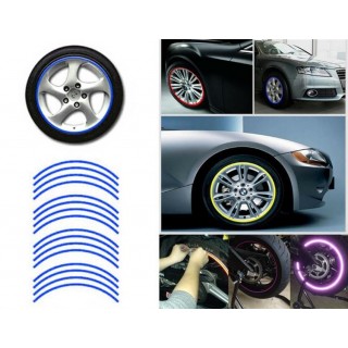 Automobilių ir motociklų prekės, elektronika, navigacija, CB radijas // Goods for Cars // AG555A Naklejki odblaskowe na koła / niebieskie