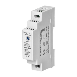 Akumuliatoriai ir baterijos // Power Supply Adapter, Power Banks, USB cables // Zasilacz na szynę DIN 24VDC, 0,63A, 15W, szerokość 1 moduł