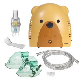 Skaistumkopšanas un personiskās higiēnas produkti // Inhalatori | inhalatori bērniem // Inhalator dla dzieci Promedix, misiek, zestaw nebulizator, maski, filterki,  PR-811