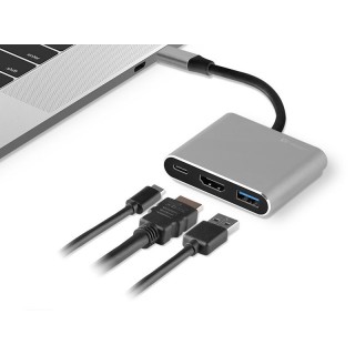 Portatīvie datori, aksesuāri // USB Hubs | USB Docking Station // ADAPTER TRACER A-1, USB-C, HDMI 4K, USB 3.0, PDW 100W
