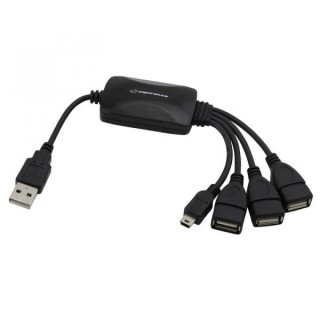 Sülearvutid, sülearvutid, tarvikud // USB Hubs | USB Docking Station // EA114 Esperanza usb 2.0 hub 3 porty usb + 1 port mini usb