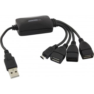 Nešiojamieji kompiuteriai, užrašų knygelės, priedai // USB Hubs | USB Docking Station // EA158 Hub USB 2.0 3 porty USB + 1 port micro USB Esperanza