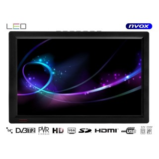 Automobilių ir motociklų prekės, elektronika, navigacija, CB radijas // Automobilio radijas ir audio, automobilių monitoriai // Telewizor LED 14cali HDMI VGA USB SD AV PVR DVB-T/T2 MPEG-4/2 12V 230V... (NVOX DVB14T)