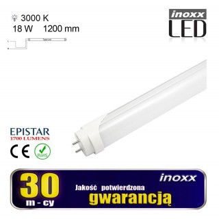 Apgaismojums LED // New Arrival // Świetlówka led 120cm 18w 3000k t8 g13 ciepła aluminiowa jednostronna