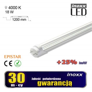 LED Lighting // New Arrival // Zestaw: 10x świetlówka led 120cm 18w t8 4000k g13 neutralna przezroczysta