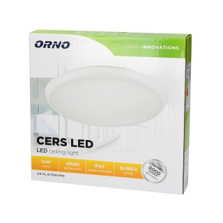 Apgaismojums LED // New Arrival // CERS LED 16W, plafon oświetleniowy, 1300lm, IP65, 4000K, poliwęglan mleczny, biały