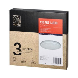 Apgaismojums LED // New Arrival // CERS LED 22W, plafon oświetleniowy, 2000lm, IP65, 4000K, poliwęglan mleczny, biały