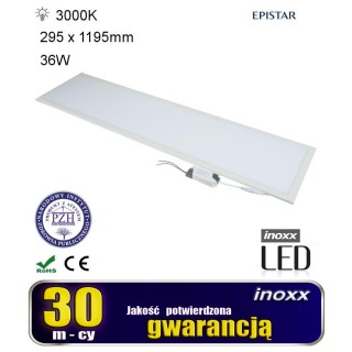 Apgaismojums LED // New Arrival // Panel led sufitowy 120x30 36w lampa slim kaseton 3000k ciepły+ ramka natynkowa