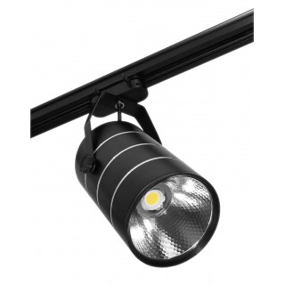 Apgaismojums LED // New Arrival // Lampa sklepowa led reflektor szynowy jednofazowy czarny 30w 2550 lm światło zimne 6000k