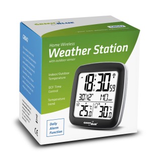 Smart devices // Meteo Stations // Stacja pogody bezprzewodowa GreenBlue, z systemem DCF, kalendarz, alarm, GB542