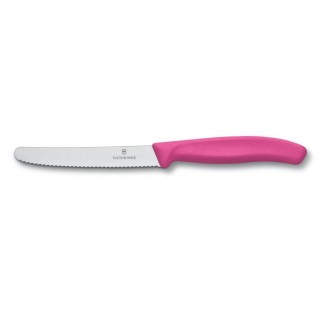 Kitchen appliances // Knifes, Knife sharpeners // Nożyk uniwersalny ząbkowany 11cm Victorinox różowy