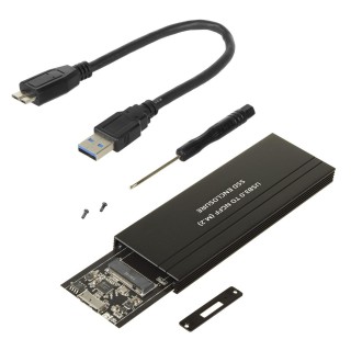 Accessories // HDD/SSD Mounting // Obudowa dysku Maclean, SSD M.2, NGFF, USB 3.0, rozmiary 2230/2240/2260/2280, aluminiowa obudowa, MCE582