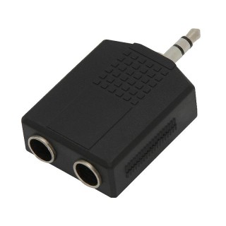 Liittimet // Different Audio, Video, Data connection plug and sockets // 1607# Rozgałęźnik jack:wtyk 3.5-2gniazdo 6.3st hq