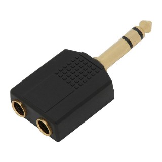 Connectors // Different Audio, Video, Data connection plug and sockets // 3303# Rozgałęźnik jack: wtyk 6,3-2gniazdo 6,3st.złoty