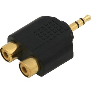 Liittimet // Different Audio, Video, Data connection plug and sockets // 3304# Rozgałęźnik wtyk 3,5st-2gniazdo rca złoty