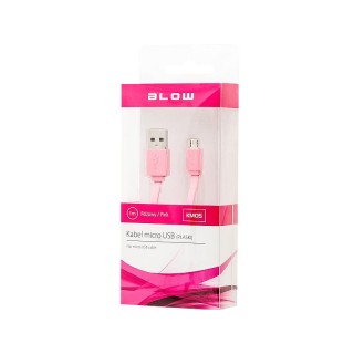 Tabletit ja tarvikkeet // USB-kaapelit // 66-065# Przyłącze usb a - micro b 1,0m różowy flat blister