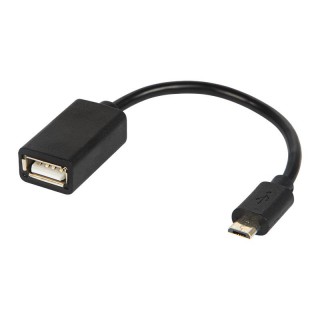 Planšetdatori un aksesuāri // USB Kabeļi // 75-837# Adapter usb gniazdo usb a-wtyk micro usb otg kabel blister