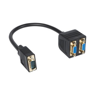 Connectors // Different Audio, Video, Data connection plug and sockets // 92-168# Rozgałęźnik vga  wtyk vga - 2 gniazda vga