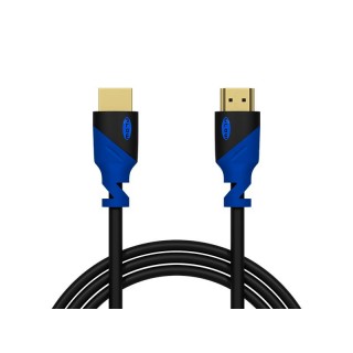 Koaksiālo kabeļi 75 Ohm, 50 Ohm un Televīzijas aksesuāri // HDMI, DVI, Audio savienotājkabeļi un aksesuāri // 92-638# Przyłącze hdmi-hdmi blue proste 3m 4k