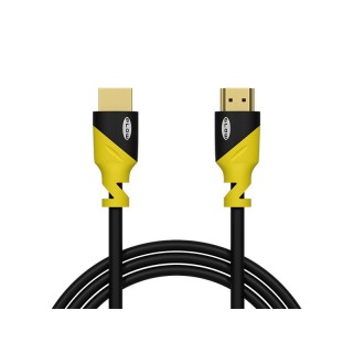 Koaksiālo kabeļi 75 Ohm, 50 Ohm un Televīzijas aksesuāri // HDMI, DVI, Audio savienotājkabeļi un aksesuāri // 92-656# Przyłącze hdmi-hdmi yellow proste 5m 4k