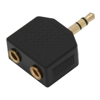 Liittimet // Different Audio, Video, Data connection plug and sockets // 9974# Rozgałęźnik jack: wt.3,5-2gn.3,5st.złoty