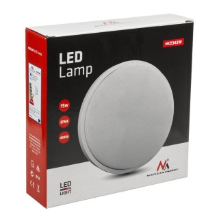 Lõpumüük // Lampa LED Maclean, Ścienno sufitowa, Kolor biały, W 1100lm, 15W, IP54, Kolor światła naturalny biały (4000K), MCE342